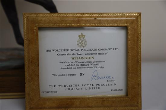 A Royal Worcester limited edition model of Wellington, Total height 41.5cm